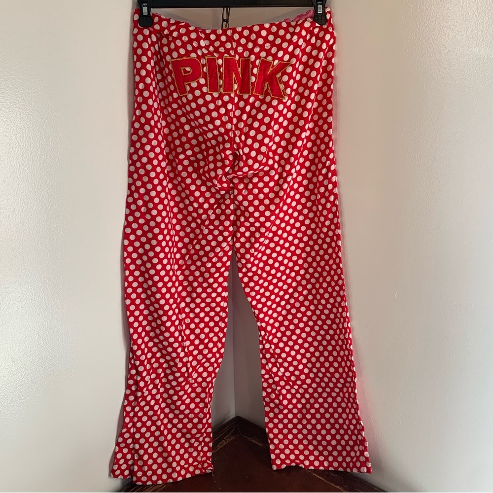 PINK Victoria’s Secret Flannel Polka Dot Pajama Pants - Picture 2 of 8